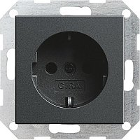 Розетка с заземлением без рамки Gira System55 1-м. 16А антрацит